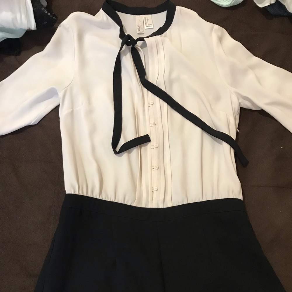 Black & white formal romper